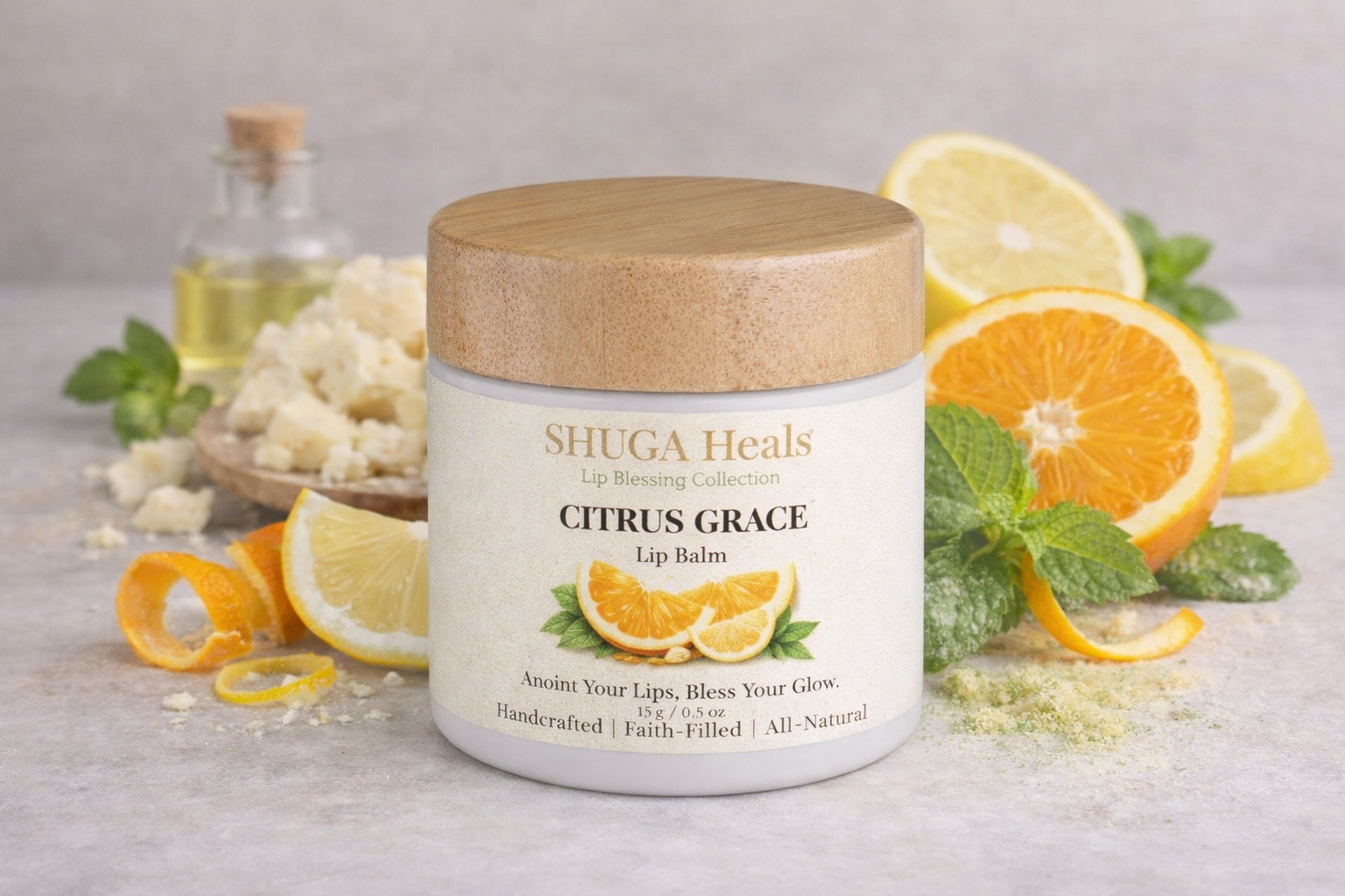 Citrus Grace – Natural Citrus Lip Balm for Fresh, Bright and Deeply Hydrated Lips by SHUGA
