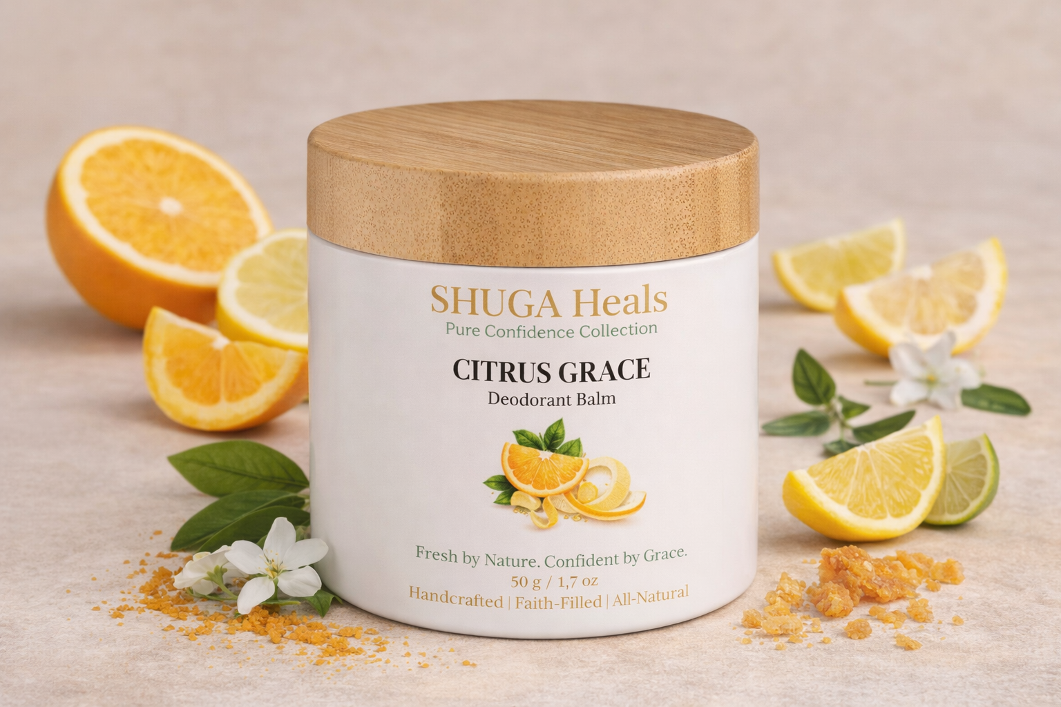 Citrus Grace – Natural Citrus Deodorant Balm for Fresh, Bright and Long-Lasting Odor Protection by SHUGA