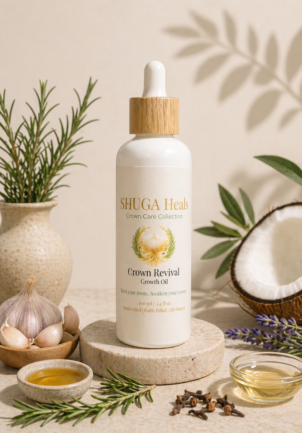 Crown Revival – Hair Growth Oil for Strengthening Roots, Nourishing Scalp and Promoting Healthy Hair Growth by SHUGA
