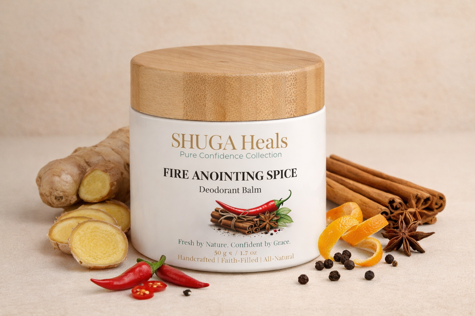 Fire Anointing – Natural Spice Deodorant Balm for Long-Lasting Freshness and Odor Protection by SHUGA