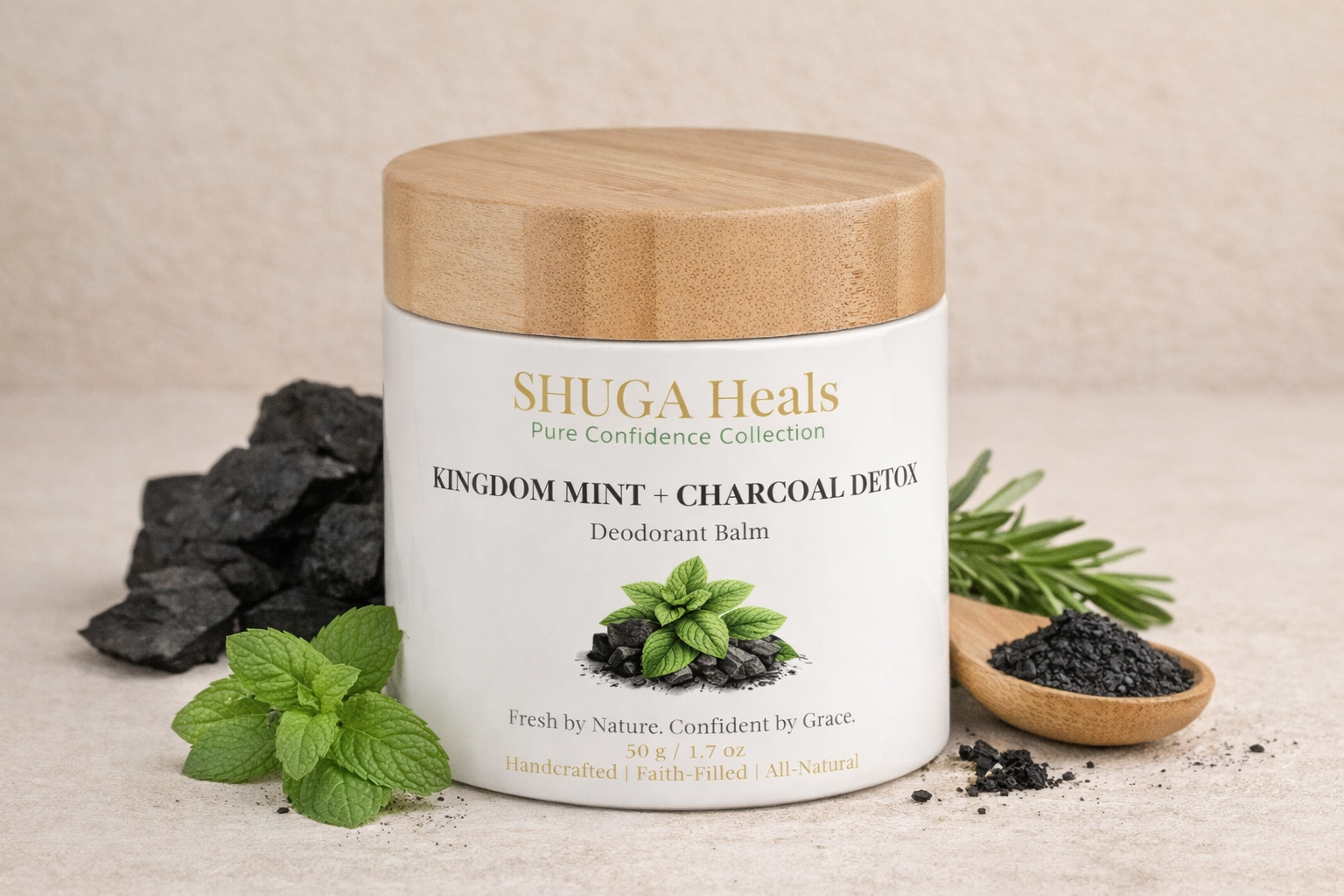 Kingdom Mint – Charcoal Detox Deodorant Balm for Deep Cleansing and Long-Lasting Freshness by SHUGA