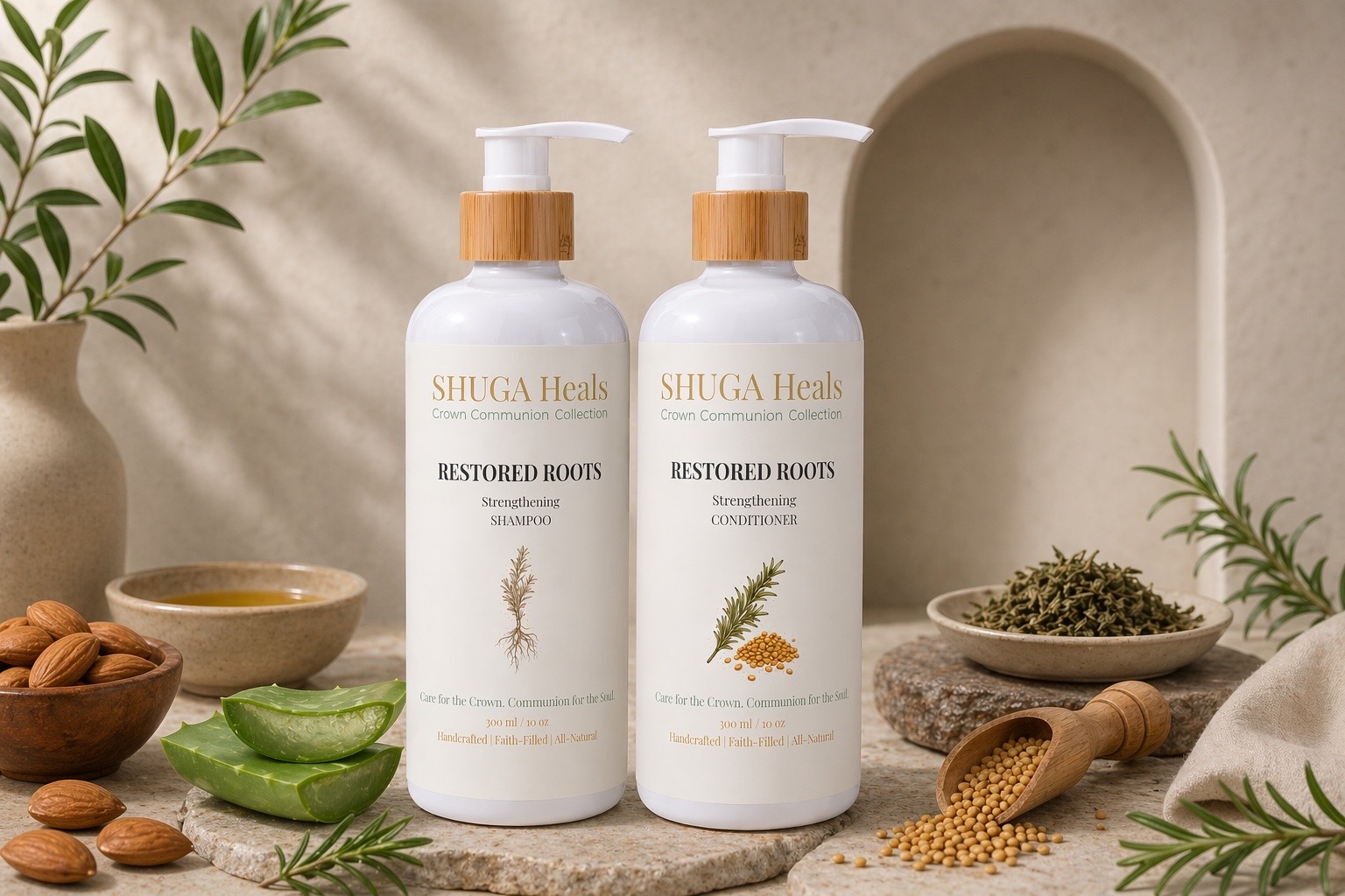 Restored Roots Duo – Hair Growth Shampoo and Conditioner for Stronger Roots, Thicker Hair and Healthy Growth by SHUGA