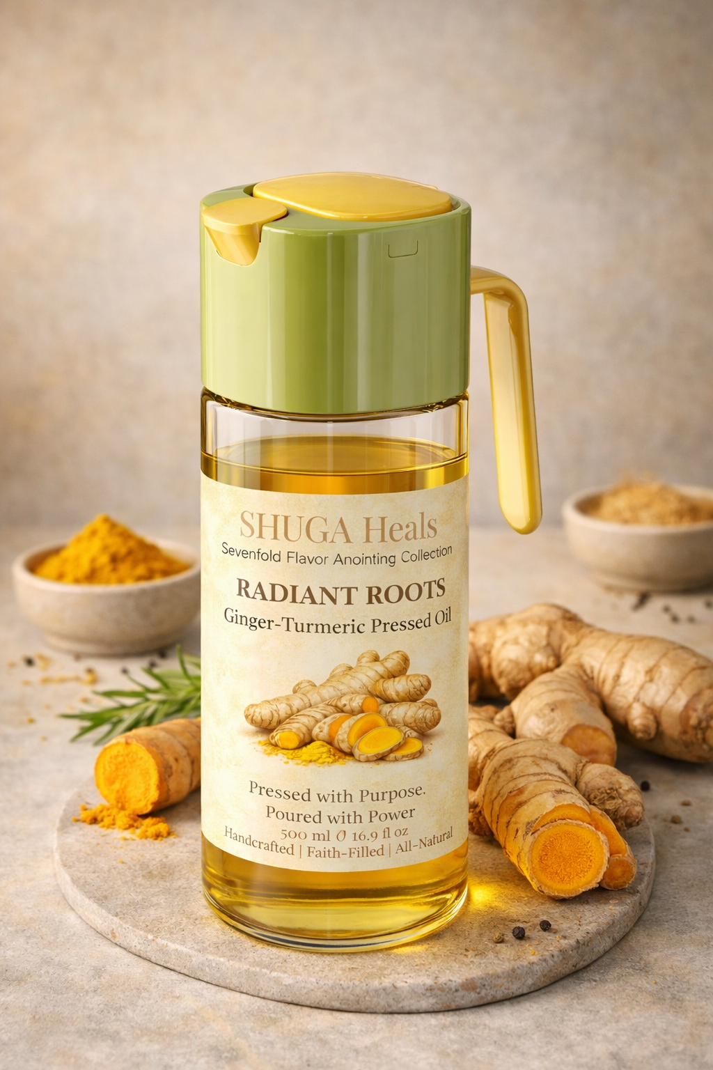 Radiant Roots – Ginger Turmeric Pressed Oil for Warm, Nourishing and Anti-Inflammatory Cooking by SHUGA