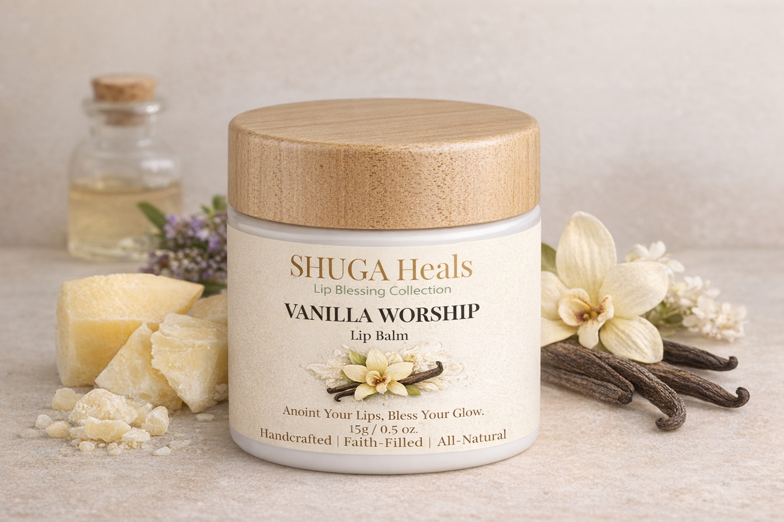 Vanilla Worship – Natural Vanilla Lip Balm for Soft, Smooth and Deeply Hydrated Lips by SHUGA