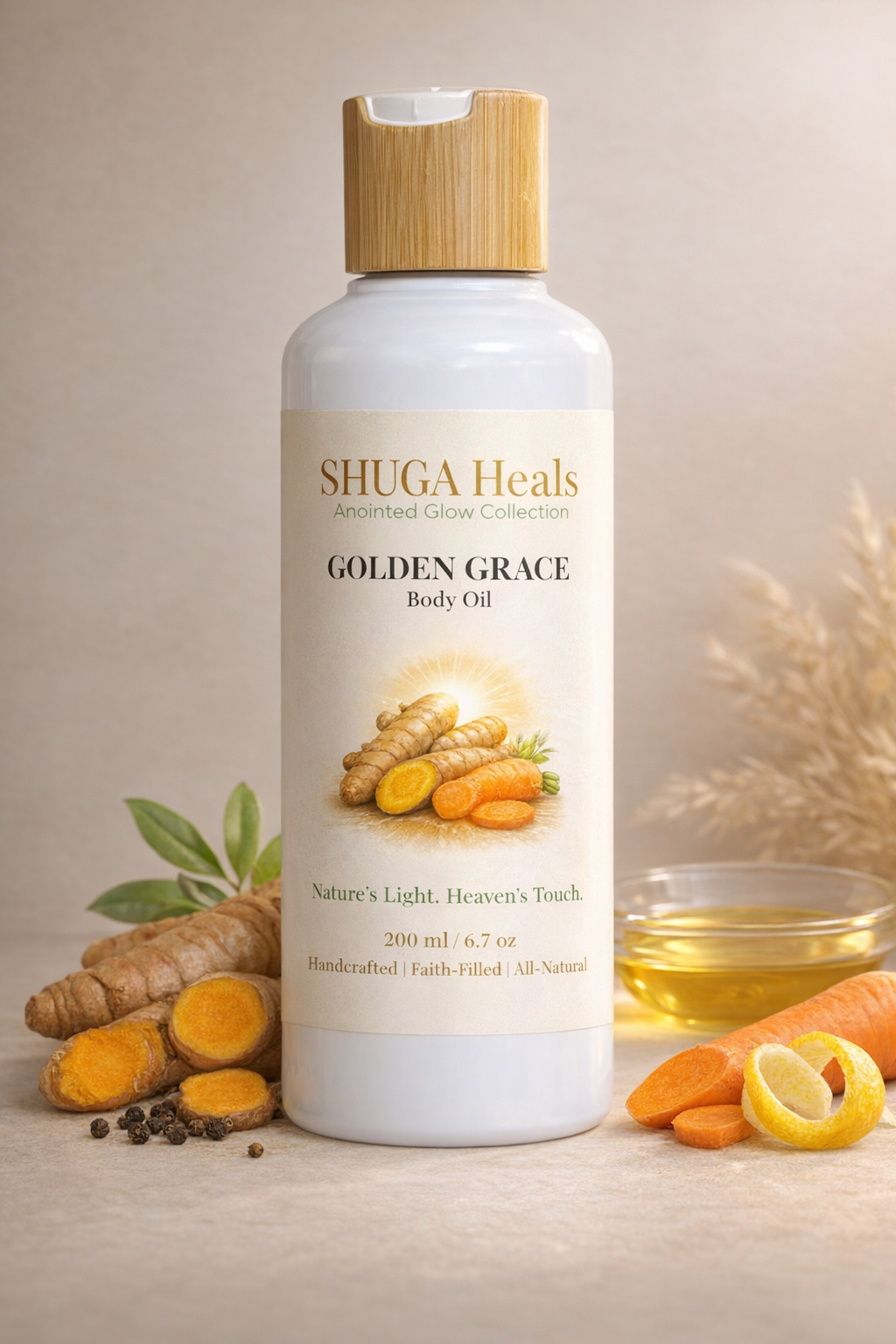 Golden Grace – Body Oil for Glowing Skin for Radiant, Smooth and Deeply Hydrated Glow by SHUGA