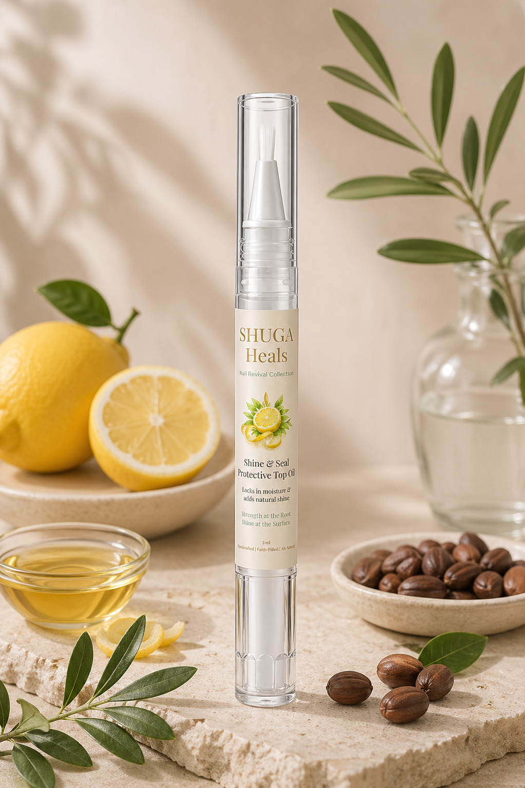 Shine & Seal Protective Top Oil – Nail Shine Oil for Glossy Finish, Protection and Healthy-Looking Nails by SHUGA